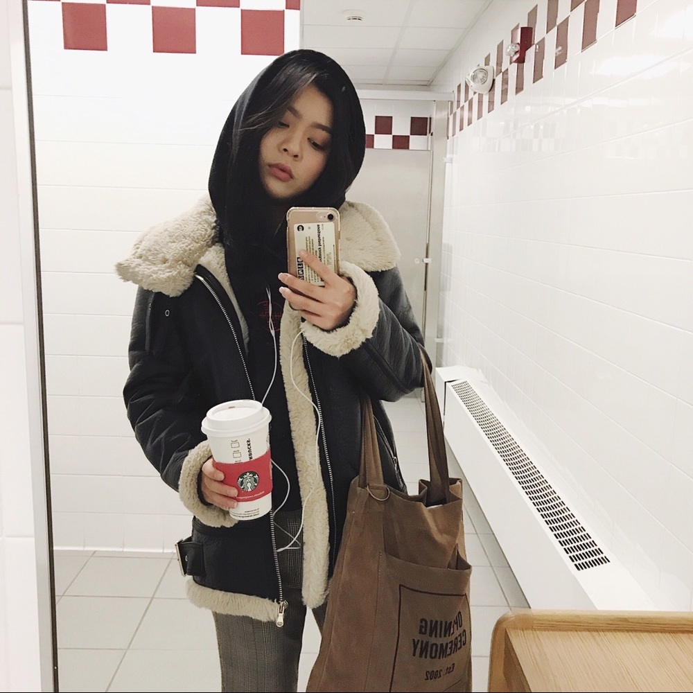 Zara leather biker jacket